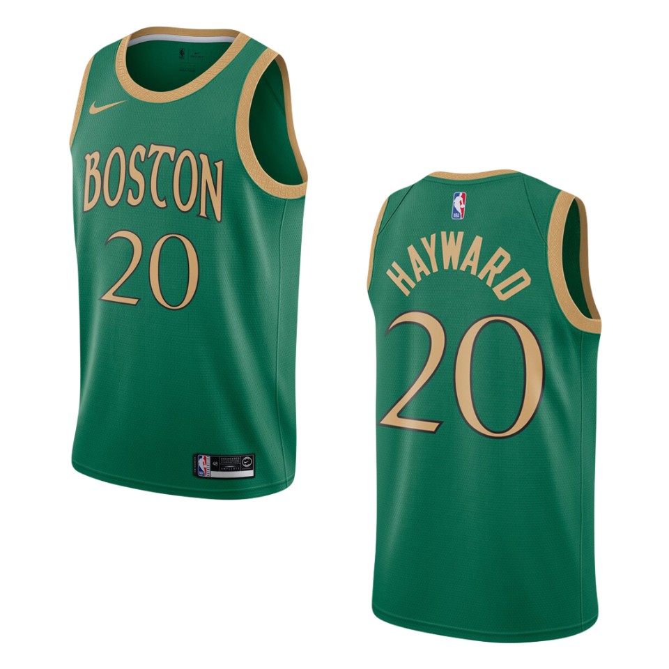 Men's Boston Celtics Gordon Hayward #20 City 2019-20 Kelly Green Swingman Jersey 2401MBAX